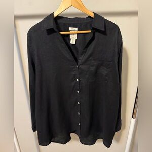 Joie Black Button Down 100 % Linen Shirt